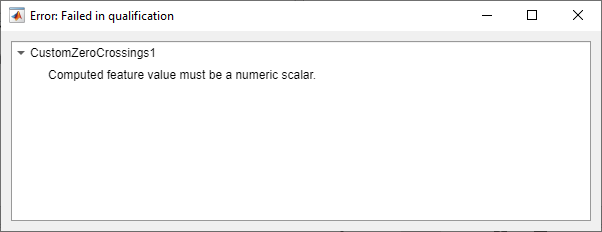 Error message that states "Computed feature value must be a numeric scalar."