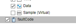 The bottom of the variable list displays faultCode with the "label" icon.