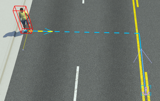 Character offset within lane and traveling in same direction as anchor