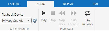 Audio playback toolstrip