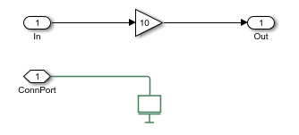 Block diagram with Connection Port block connected to Mass block