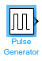 The Pulse Generator block with a default value of 1 for the Amplitude parameter.