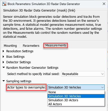 Block mask settings to enable improved target detection.
