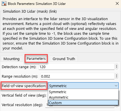 Block mask setting for field of view specification.