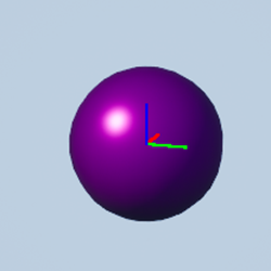Sphere shape with coordinate system axes at the actor origin.