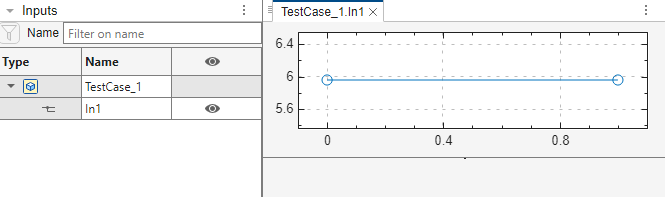 Signal Editor dialog box that shows value for TestCase_1.