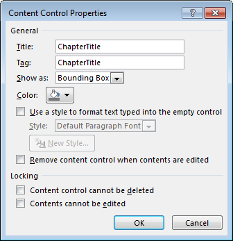 Content control properties dialog box