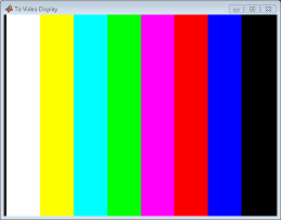 Video test pattern captured when you set the Video source parameter to Test pattern generator.