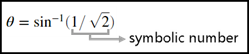 Symbolic number that represents the argument of an inverse trigonometric function