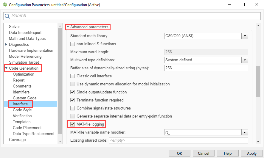 Set MAT-file logging