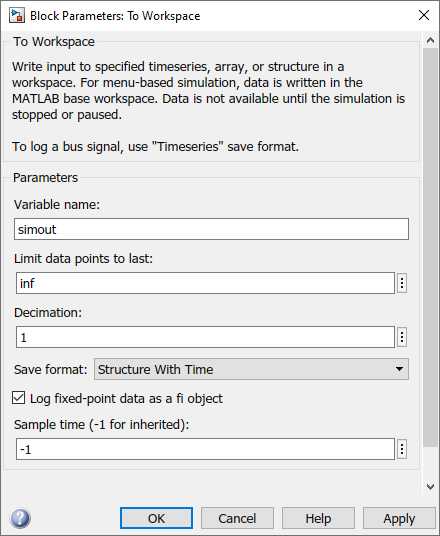 Block parameters