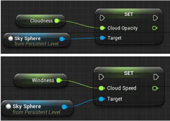 Cloud Opacity and Cloud Speed settings in Unreal Editor
