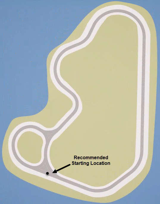 Close-up of the high-speed handling course active area.