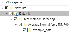 Selected data objects in the workspace tree.