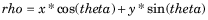 Hough line equation