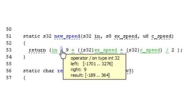 Affichage d'une info-bulle montrant les plages possibles pour les conditions run-time.