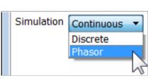 Choose simulation mode (continuous, discrete, or phasor) using SimPowerSystems. Analyze transient effects and magnitudes of circuit voltages.